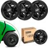 image10L0L Golf Cart Hubcaps 8 Inch Set of 4Shiny and Durability Wheel Covers Golf Cart Hub Caps for YamahaEZGOClub CarDirtyResistant BlackBlack