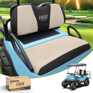 image10L0L Elastic Golf Cart Seat Covers for Yamaha Club Car Precedent and Most Original Front Seat Sandwich Material A Perfect Balance of Warmth in Winter and Cooling in SummerBeige and Black