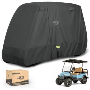 image10L0L Golf Cart Covers Universal Fits Yamaha EZGO Club Car Lifted 24 Passengers 600D Waterproof Windproof Sunproof Outdoor Full Cover 3ZipperBlack 600D