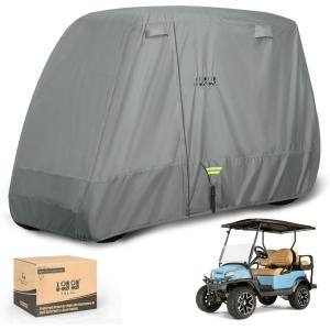 image10L0L Golf Cart Covers Universal Fits Yamaha EZGO Club Car Lifted 24 Passengers 600D Waterproof Windproof Sunproof Outdoor Full Cover 3ZipperGray 600D