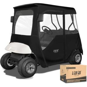 image10L0L Golf Cart Deluxe Driving Enclosure 2 Passenger Fits EZGO TXT ampamp RXV Golf Cart Only Heavy Duty 600D Waterproof Portable Drivable Golf Cart Storage Cover EnclosureGolf Buggy Keep Warm Cover