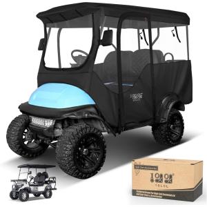 image10L0L Golf Cart Enclosures Cover for 4 Passenger Club Car Precedent Vehicle or Club Car Precedent Extended Roof Cart All Weather Windproof Waterproof Rain Cover 4Sided Clear Window ampamp Rollup Zipper