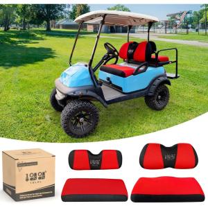 image10L0L Golf Cart Front and Rear Seat Cover Set for Club Car PrecedentOnwardTempo ampamp Yamaha G29 DriveDrive 2Stylish 4 Passenger Front Back Seat CoversBreathable Washable Polyester Mesh BlackGreyRedBlackFrontRear Seat Cover