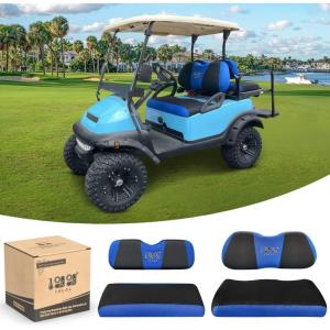 image10L0L Golf Cart Front and Rear Seat Cover Set for Club Car PrecedentOnwardTempo ampamp Yamaha G29 DriveDrive 2Stylish 4 Passenger Front Back Seat CoversBreathable Washable Polyester Mesh BlackGreyBlackBlueFrontRear Seat Cover