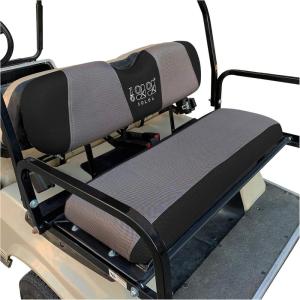 image10L0L Golf Cart Seat Cover for Flips Down Rear Seat Fit All Club Car EZGO and Yamaha Flips Down Rear SeatMachine Washable Soft Breathable Warmer Back Seat Covers Set Size XSGrey  Black