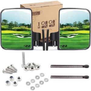 image10L0L Golf Cart Side Mirrors Compatible with Yamaha Club Car EZGO and Others Round or Square Tube Golf Cart Roof Bracket Nodrilling RequiredClassic