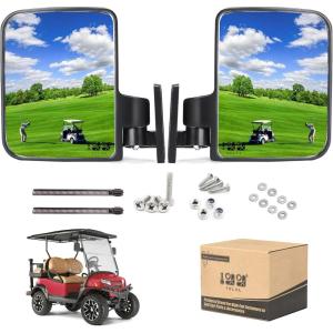 image10L0L Golf Cart Side View Mirrors Universal Golf Cart Rear View Mirror for EZGO Yamaha Club Car 2 Side Mirrors2 Piece Golf Cart View Mirrors Set