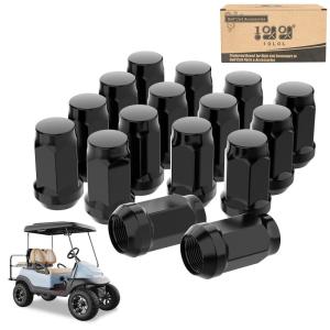 image10L0L Golf Cart Wheel Lug Nuts for EZGO ampamp Club Car 12quot20 Size Chrome 16 PCSBlack