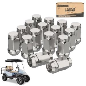 image10L0L Golf Cart Wheel Lug Nuts for EZGO ampamp Club Car 12quot20 Size Chrome 16 PCSSilver