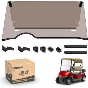 image10L0L Golf Cart Windshield HD Shatterproof ampamp Foldable Windproof for Golf Cart EZGO RXV Since 2008 2023 Upgrade Thickened WindshieldsBrown