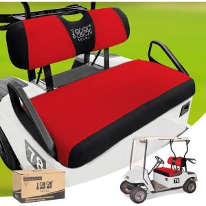 image10L0L Universal Golf Cart Seat Covers Dress UP Older Golf Cart Durable Breathable Material Fit Like a Glove for EZGO TXT RXV Club Car DS Easy to InstallRed and Black