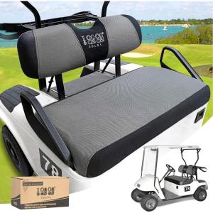 image10L0L Universal Golf Cart Seat Covers Dress UP Older Golf Cart Durable Breathable Material Fit Like a Glove for EZGO TXT RXV Club Car DS Easy to InstallLight Gray