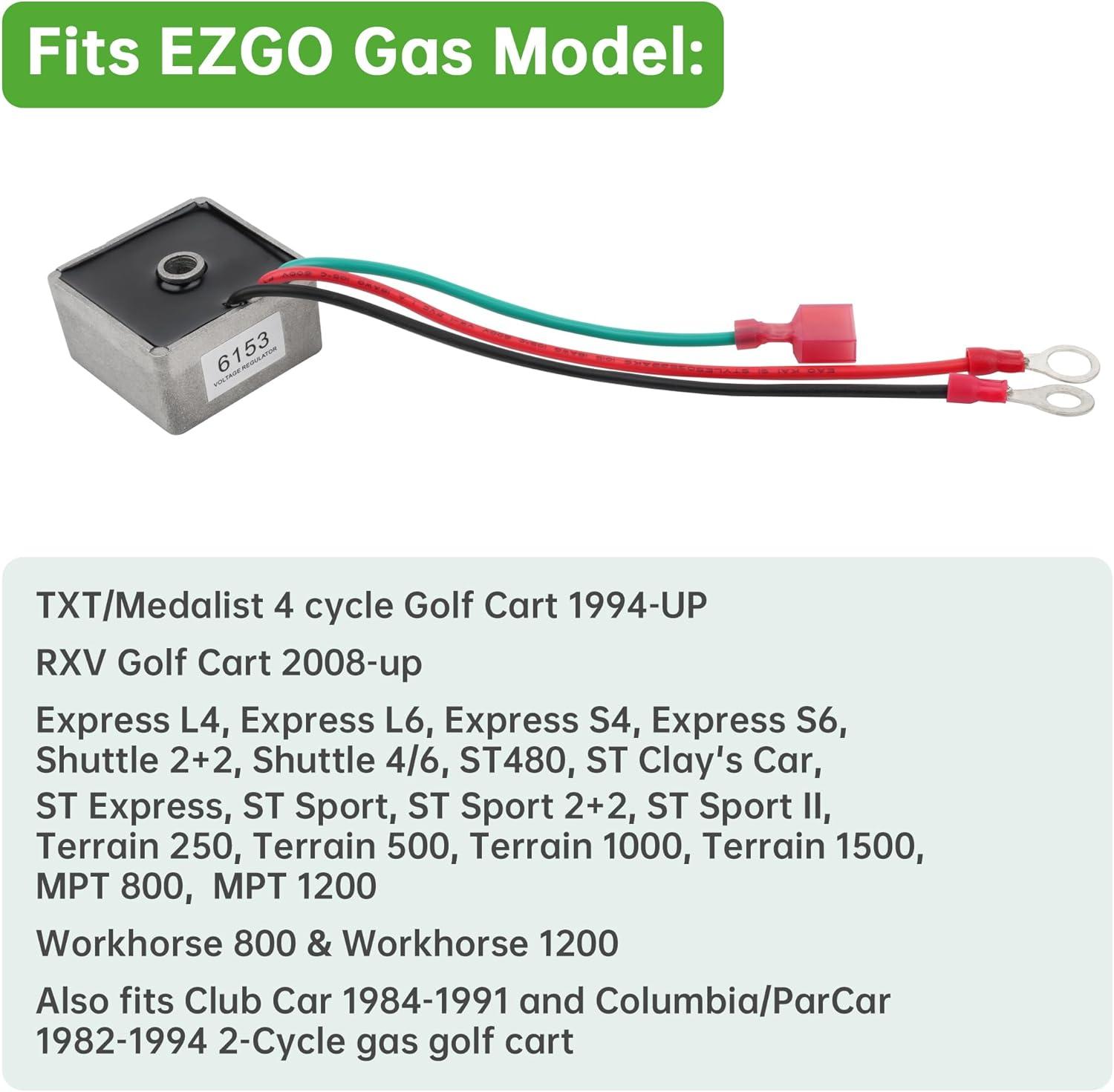 image10L0L 27739G01 Golf Cart Voltage Regulator Rectifier for EZGO TXTMedalist Gas 1994up Club Car 19841991 and ColumbiaParCar 19821994 Replaces OEM 27739G01 435203