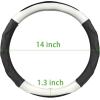 image10L0L 14 Inch Golf Cart Steering Wheel Covers for Yamaha Club Car DSampampPrecedent Upgraded Microfiber AntiSlip Steering Wheel Cover with Pu LeatherBlackWhite
