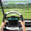image10L0L 14 Inch Golf Cart Steering Wheel Covers for Yamaha Club Car DSampampPrecedent Upgraded Microfiber AntiSlip Steering Wheel Cover with Pu LeatherBlackWhite