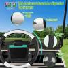 image10L0L 14 Inch Golf Cart Steering Wheel Covers for Yamaha Club Car DSampampPrecedent Upgraded Microfiber AntiSlip Steering Wheel Cover with Pu LeatherBlackGray