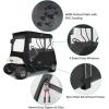 image10L0L 2 Passenger Deluxe Golf Cart Driving Enclosure for EZGO TXT and RXV Model 4Sided Clear Window 600D Rain Cover All Weather Windproof Waterproof