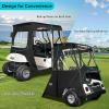 image10L0L 2 Passenger Deluxe Golf Cart Driving Enclosure for EZGO TXT and RXV Model 4Sided Clear Window 600D Rain Cover All Weather Windproof Waterproof
