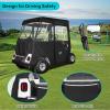 image10L0L 2 Passenger Deluxe Golf Cart Driving Enclosure for EZGO TXT and RXV Model 4Sided Clear Window 600D Rain Cover All Weather Windproof Waterproof