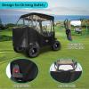 image10L0L 2 Passenger Golf Cart Driving Enclosure for Club Car DS and Precedent Model 4Sided Clear Window 600D Rain Cover All Weather Windproof Waterproof