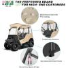 image10L0L 2 Passenger Golf Cart Driving Enclosure for Club Car Precedent Short Roof 4Sided Clear Window 600D Rain Cover All Weather Windproof WaterproofBeige
