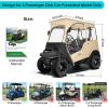 image10L0L 2 Passenger Golf Cart Driving Enclosure for Club Car Precedent Short Roof 4Sided Clear Window 600D Rain Cover All Weather Windproof WaterproofBeige