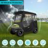 image10L0L 2 Passenger Golf Cart Driving Enclosure for Club Car Precedent Short Roof 4Sided Clear Window 600D Rain Cover All Weather Windproof WaterproofBlack