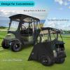 image10L0L 2 Passenger Golf Cart Driving Enclosure for Club Car Precedent Short Roof 4Sided Clear Window 600D Rain Cover All Weather Windproof WaterproofBlack