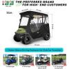 image10L0L 2 Passenger Golf Cart Driving Enclosure for Club Car Precedent Short Roof 4Sided Clear Window 600D Rain Cover All Weather Windproof WaterproofBlack