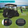 image10L0L 2 Passenger Golf Cart Driving Enclosure for Club Car Precedent Short Roof 4Sided Clear Window 600D Rain Cover All Weather Windproof WaterproofBlack