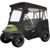 image10L0L 2 Passenger Golf Cart Driving Enclosure for Club Car Precedent Short Roof 4Sided Clear Window 600D Rain Cover All Weather Windproof WaterproofBlack