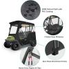 image10L0L 2 Passenger Golf Cart Driving Enclosure for Club Car Precedent Short Roof 4Sided Clear Window 600D Rain Cover All Weather Windproof WaterproofBlack