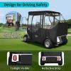 image10L0L 2 Passenger Golf Cart Driving Enclosure for EZGO TXT and RXV Model 4Sided Clear Window 600D Rain Cover All Weather Windproof Waterproof