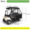 image10L0L 4 Passenger Golf Cart Enclosure Storage Cover Short Roof 56quot with Bench for Club Car DS Windproof Waterproof Portable 4Sided Clear Window ampamp Rollup Zipper Door BlackTransparent