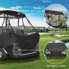 image10L0L 4 Passenger Golf Cart Enclosure Storage Cover Short Roof 56quot with Bench for Club Car DS Windproof Waterproof Portable 4Sided Clear Window ampamp Rollup Zipper Door BlackTransparent