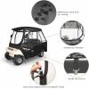 image10L0L 4 Passenger Golf Cart Enclosure Storage Cover Short Roof 56quot with Bench for Club Car DS Windproof Waterproof Portable 4Sided Clear Window ampamp Rollup Zipper Door BlackTransparent