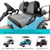 image10L0L 4 Passenger Golf Cart Seat Covers Front Rear Seat Cover Set for Yamaha G29 Drive Club Car Precedent and Club Car DS Model Made of 3D Air Mesh Polyester Fabric Breathable Washable  GreyGrey  Black