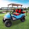 image10L0L 4 Passenger Golf Cart Seat Covers Front Rear Seat Cover Set for Yamaha G29 Drive Club Car Precedent and Club Car DS Model Made of 3D Air Mesh Polyester Fabric Breathable Washable  GreyRed  Black