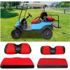 image10L0L 4 Passenger Golf Cart Seat Covers Front Rear Seat Cover Set for Yamaha G29 Drive Club Car Precedent and Club Car DS Model Made of 3D Air Mesh Polyester Fabric Breathable Washable  GreyRed  Black
