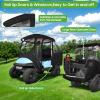 image10L0L Golf Cart 4 Passenger Enclosure for Club Car Precedent Short Roof 575quot Deluxe 600D Golf Cart Heavy Duty Rain Cover with 4 Zipped Doors Clear PVC Windows Latest Improved Version