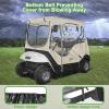 image10L0L Golf Cart Black Enclosure Cover for 2 Passenger EZGO TXT 4Sided Clear Window Rain Cover All Weather Waterproof WindproofBeige