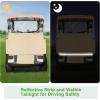 image10L0L Golf Cart Black Enclosure Cover for 2 Passenger EZGO TXT 4Sided Clear Window Rain Cover All Weather Waterproof WindproofBeige