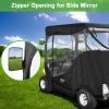 image10L0L Golf Cart Black Enclosure Cover for 2 Passenger EZGO TXT 4Sided Clear Window Rain Cover All Weather Waterproof WindproofBlack