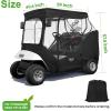 image10L0L Golf Cart Black Enclosure Cover for 2 Passenger EZGO TXT 4Sided Clear Window Rain Cover All Weather Waterproof WindproofBlack