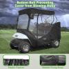 image10L0L Golf Cart Black Enclosure Cover for 2 Passenger EZGO TXT 4Sided Clear Window Rain Cover All Weather Waterproof WindproofBlack