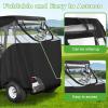 image10L0L Golf Cart Black Enclosure Cover for 2 Passenger EZGO TXT 4Sided Clear Window Rain Cover All Weather Waterproof WindproofBlack