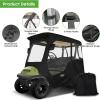 image10L0L Golf Cart Deluxe Enclosure for 2 Passenger Club Car Precedent ampamp Temo600D Windproof Waterproof 4Sided Protection Golf Buggy Keep Warm Cover Driving EnclosureRoof up to 59quot LBlackBlack