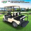 image10L0L Golf Cart Front Rear Seat Cover Set for EZGO TXT RXV ampamp Club Car DS 2000upFlat Backrest Made w 3D Air Mesh Polyester Fabric Breathable WashableBlack  Beige