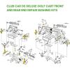 image10L0L Golf Cart Repair Bushing Kits  Golf Cart Front Rear End Repair Bushing Kits for Club Car DS 1993 Up  Front Suspension UpperLower Rear Kit with Leaf Spring Bushings Sleeve Kit