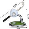 image10L0L Golf Pen Holder with Clock Unique Gifts for Men Mini Desktop Holder Compatible with Enthusiasts Funny Business Gifts Includes Pen Set of 2 Office Desk Accessories White